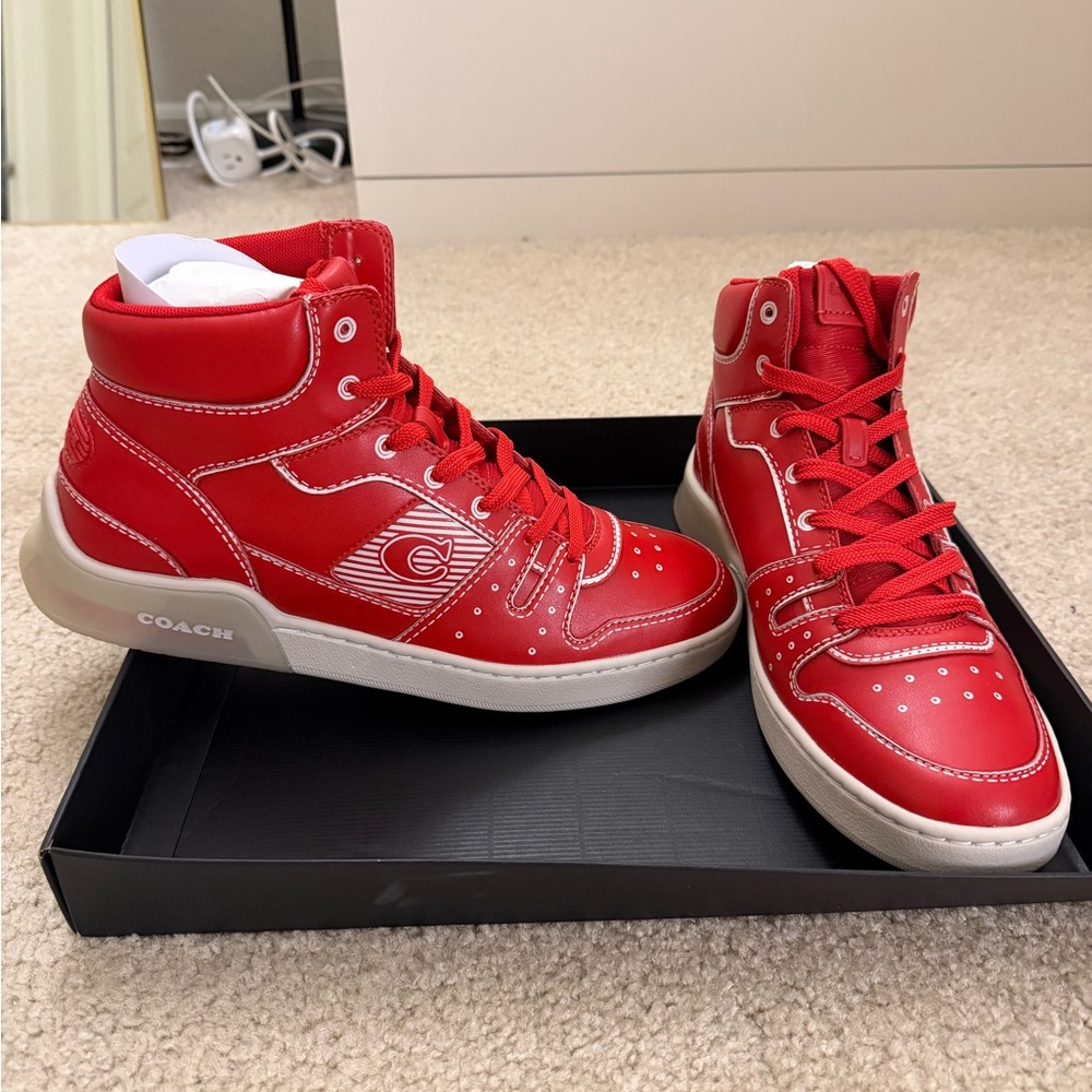 Coach Red Leather High-Tops